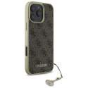 Guess GUHCP16LGF4GBR iPhone 16 Pro 6.3" brązowy/brown hardcase 4G Charms Collection