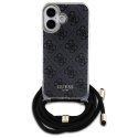 Guess GUHCP16SHC4SEK iPhone 16 6.1" czarny/black hardcase Crossbody Cord 4G Print