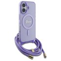 Guess GUHMP16SHCTSGNSU iPhone 16 6.1" fioletowy/purple hardcase Crossbody Cord Script MagSafe