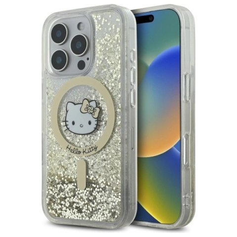 Hello Kitty HKHMP16XLGDIH iPhone 16 Pro Max 6.9" biały złoty/white gold hardcase Liquid Glitter Fever MagSafe