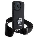 Karl Lagerfeld KLHCP16XSAKCPBK iPhone 16 Pro Max 6.9" czarny/black hardcase Saffiano Karl&Choupette Metal Pin CBDY Strap