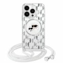 Karl Lagerfeld KLHMP16XHCKCKLCT iPhone 16 Pro Max 6.9" transparent hardcase IML Crossbody Monogram Karl & Choupette Head MagSafe