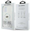 Karl Lagerfeld KLHMP16SLGKISGH iPhone 16 6.1" hardcase transparent Liquid Glitter Karl Head Magsafe