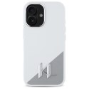 Karl Lagerfeld KLHMP16SSCMKMPCH iPhone 16 6,1" biały/white hardcase Silicone Initial Metal Logo MagSafe