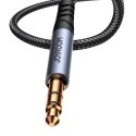 Kabel AUX Joyroom SY-A08 mini jack 3.5mm do mini jack 3.5mm, oplot, 1.2m (czarny)