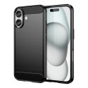 Etui silikonowe Carbon Case do iPhone 16 Plus - czarne