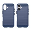 Etui silikonowe Carbon Case do iPhone 16 Plus - niebieskie