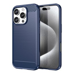 Etui silikonowe Carbon Case do iPhone 16 Pro Max - niebieskie