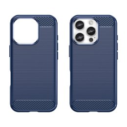 Etui silikonowe Carbon Case do iPhone 16 Pro Max - niebieskie