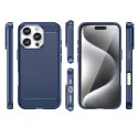 Etui silikonowe Carbon Case do iPhone 16 Pro Max - niebieskie