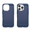 Etui silikonowe Carbon Case do iPhone 16 Pro - niebieskie