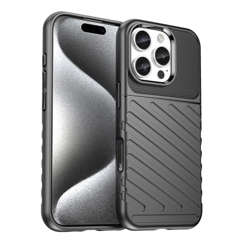 Etui silikonowe Thunder Case do iPhone 16 Pro Max - czarne