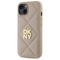 DKNY DKHCP14SPQDSLE iPhone 14 6.1" beżowy/beige Quilted Stack Logo