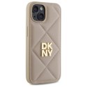 DKNY DKHCP14SPQDSLE iPhone 14 6.1" beżowy/beige Quilted Stack Logo