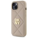 DKNY DKHCP15SPQDSLE iPhone 15 6.1" beżowy/beige Quilted Stack Logo