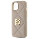 DKNY DKHCP15SPQDSLE iPhone 15 6.1" beżowy/beige Quilted Stack Logo