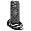 Karl Lagerfeld KLHMP16XHCKCKLCK iPhone 16 Pro Max 6.9" czarny/black hardcase IML Crossbody Monogram Karl & Choupette Head MagSaf