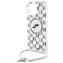 Karl Lagerfeld KLHMP16XHCKCKLCT iPhone 16 Pro Max 6.9" transparent hardcase IML Crossbody Monogram Karl & Choupette Head MagSafe