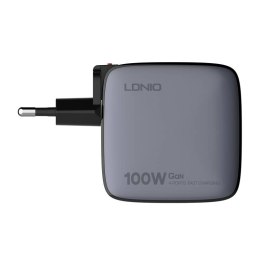 Ładowarka sieciowa 100W LDNIO Q408 USB-A + 3x USB-C (czarna)