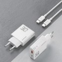 Ładowarka sieciowa GaN Dudao A30EUT 30W USB-A / USB-C + kabel USB-C - USB-C - biała