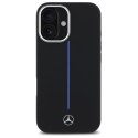 Mercedes MEHMP16S23SUMBK iPhone 16 6.1" czarny/black hardcase Silicone Blue Stripe MagSafe