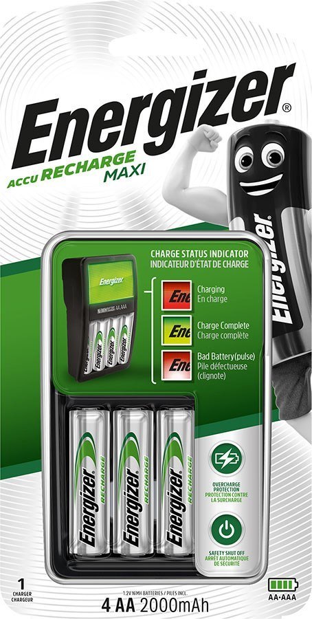 Energizer Maxi ACCU HR6 POW Ładowarka baterii + 2 baterie AA 2000 mAh