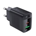 Ładowarka Acefast A78 sieciowa GaN USB-A / USB-C PD 20W - czarna