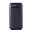 Adata Powerbank C100 10000mAh QC/PD czarny 20 W ładowanie 3 urządzeń