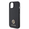 Etui Guess Strass Metal Logo do iPhone 15 - czarne