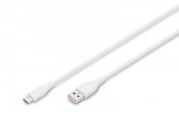 Digitus Kabel zasilający silikonowy USB-A - USB-C, USB 2.0 60W, 1m Biały