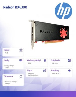 HP Inc. Karta graficzna AMD Radeon RX 6300 2G GDDR6DP+HDMI GFX 803S9AA