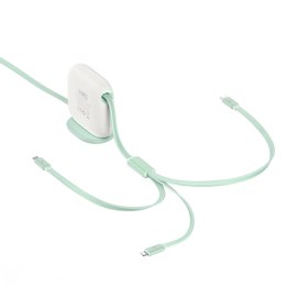 Baseus Traction Series zwijany kabel 3 w 1 USB Typ C - micro USB / USB Typ C / Lightning Power Delivery 100W 1,7m zielony (CAQY0