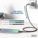 Digitus Kabel połączeniowy silikonowy USB-C - USB-C, USB 4 Gen2 20G 8K 240W, 2m Czarny