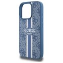 Etui Guess 4G Printed Stripes MagSafe na iPhone 16 Pro Max - niebieskie