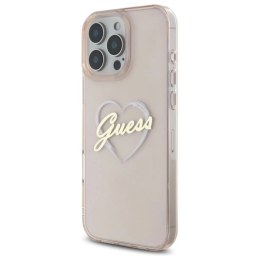 Etui Guess IML Heart na iPhone 16 Pro Max - różowe