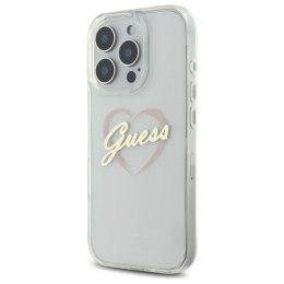 Etui Guess IML Heart na iPhone 16 Pro - przezroczyste