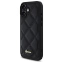 Etui Guess Quilted Metal Logo na iPhone 16 Plus - czarne