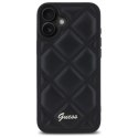 Etui Guess Quilted Metal Logo na iPhone 16 Plus - czarne