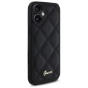 Etui Guess Quilted Metal Logo na iPhone 16 Plus - czarne