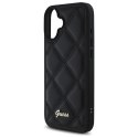 Etui Guess Quilted Metal Logo na iPhone 16 Plus - czarne