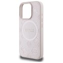 Etui Guess Saffiano Peony Classic Logo MagSafe na iPhone 16 Pro Max - różowe