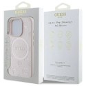 Etui Guess Saffiano Peony Classic Logo MagSafe na iPhone 16 Pro Max - różowe