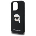 Etui Karl Lagerfeld Silicone Karl Head Print MagSafe na iPhone 16 Pro - czarne