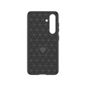 Etui Carbon Case do Samsung Galaxy S24 elastyczny silikonowy karbonowy pokrowiec - czarny