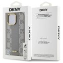 Etui DKNY Leather Checkered Mono Pattern MagSafe na iPhone 14 Pro Max - beżowe