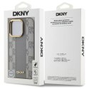 Etui DKNY Leather Checkered Mono Pattern MagSafe na iPhone 14 Pro - beżowe