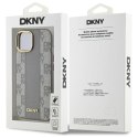 Etui DKNY Leather Checkered Mono Pattern MagSafe na iPhone 15 Plus - beżowe