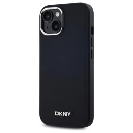 Etui DKNY Plain Logo MagSafe na iPhone 15 - czarne