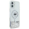 Etui Karl Lagerfeld Liquid Glitter Choupette Head Magsafe na iPhone 16 - przezroczyste