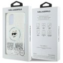 Etui Karl Lagerfeld Liquid Glitter Choupette Head Magsafe na iPhone 16 - przezroczyste